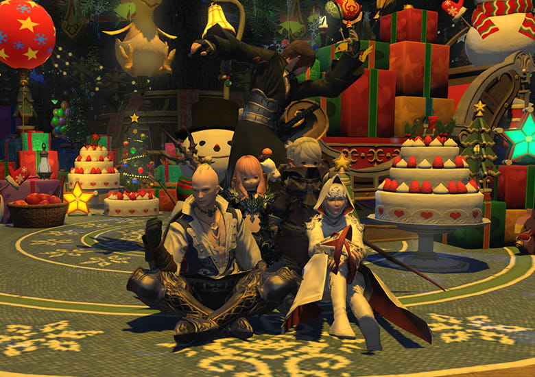 FF14の世界でも家族写真