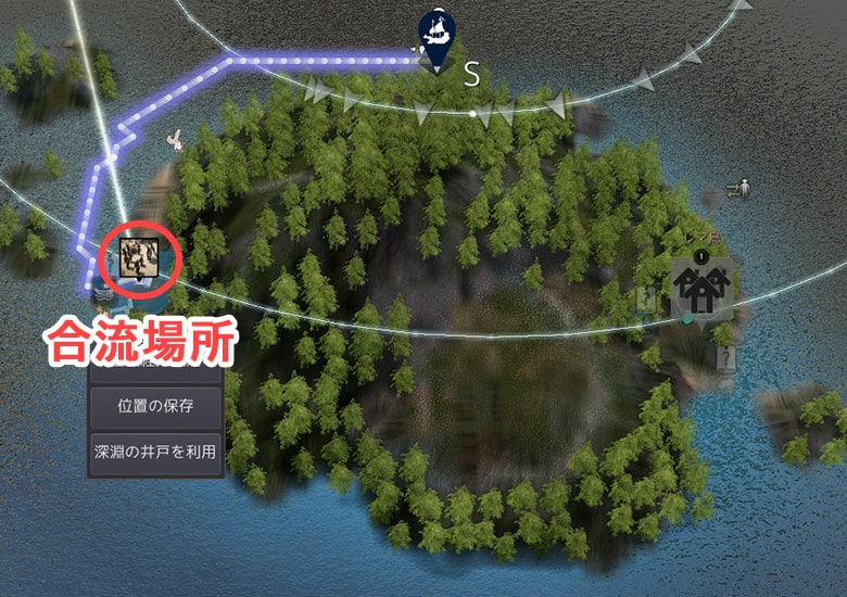 島の西側にいる「カルフェオン兵士」と会話