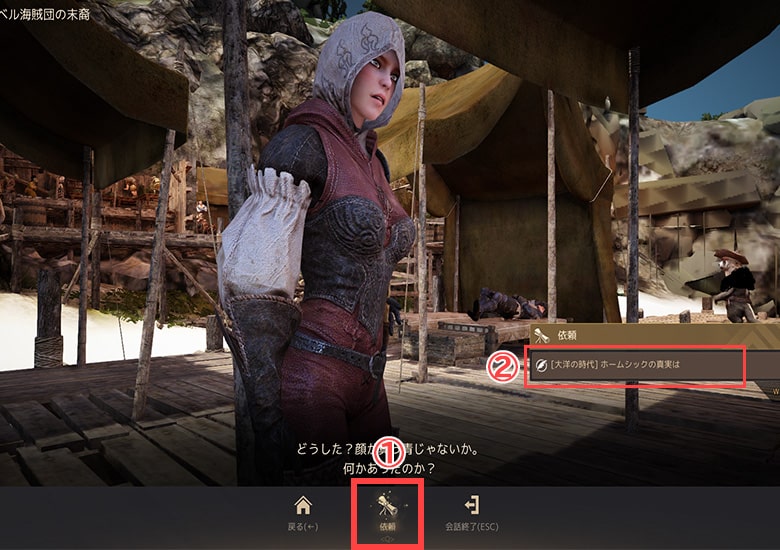 ペル海賊団の末裔からクエストを受注