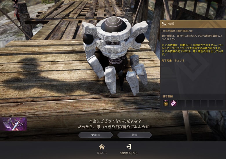 闇の精霊からクエスト受注