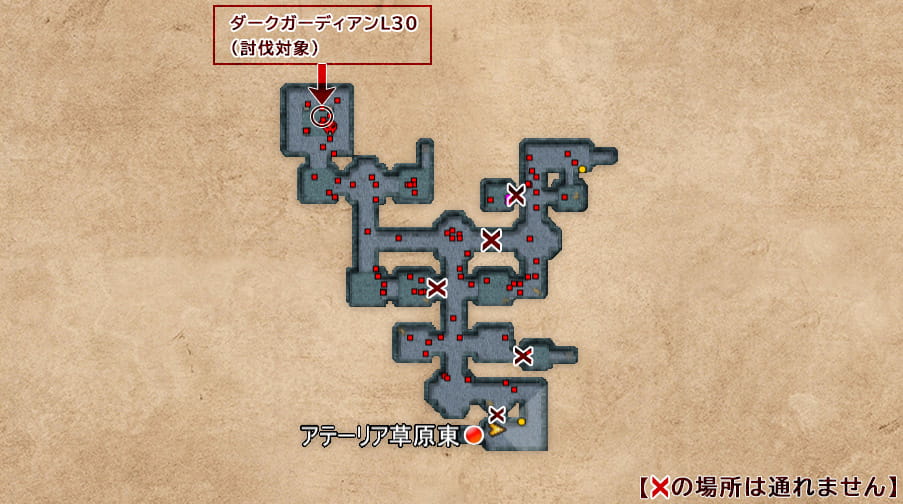 マップ左上(最奥)にボスは出現